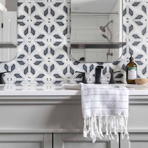 Avery - HR - Carrara - Jaclyn Hill - Bathroom Wall Vanity Close Up