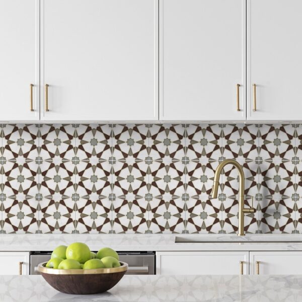 Celeste (Burgundy) Carrara Kitchen Backsplash