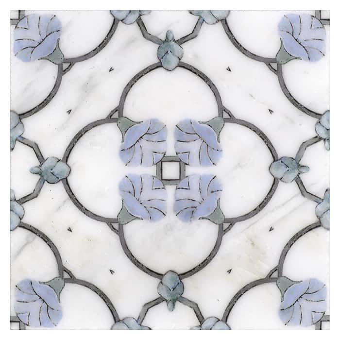 Chime Pattern (Bluebell) on Carrara Chime Pattern (Bluebell) on Carrara