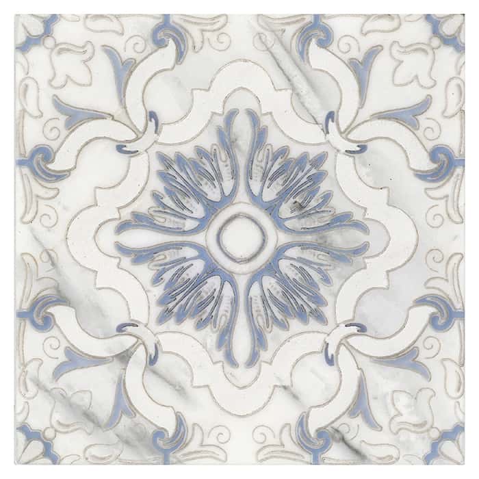 Dulcet Pattern (Sky) on Carrara Dulcet Pattern (Sky) on Carrara