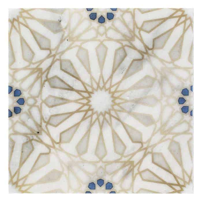 Mossalli Pattern (Gold) on Carrara more veining (1) Mossalli Pattern (Gold) on Carrara