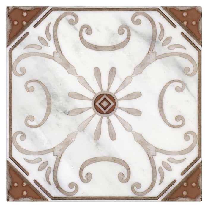 Solana Pattern (Sienna) on Carrara Solana Pattern (Sienna) on Carrara