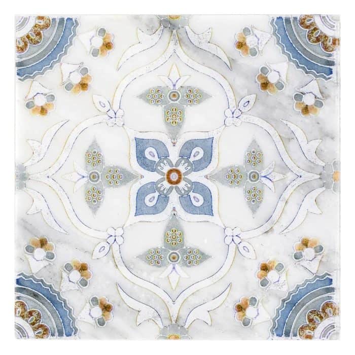 Sweden Pattern (Cool Blue) on Carrara Sweden Pattern from Artisan Stone Tile