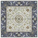 SIP - Marseille - LR - Matte Blue - Pattern with Corners and Listellos - Carrara Blanco Marseille